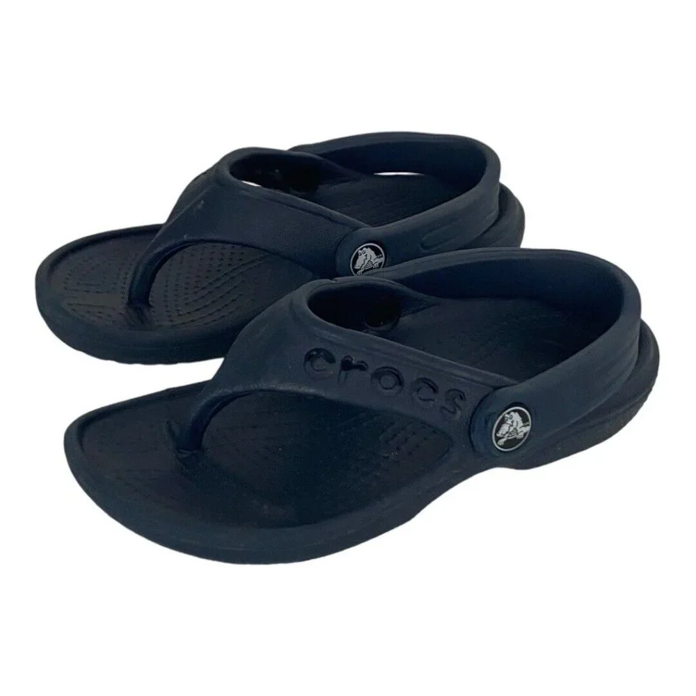 Crocs Navy Thong Flip Flops with Heel Strap Sandal Unisex Child Size 8-9 Slip on